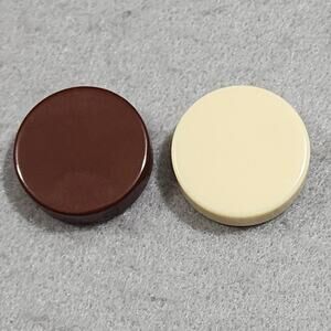 Backgammon Checkers Replacement Pieces x2 Chocolate Brown & Cream 15/16"c